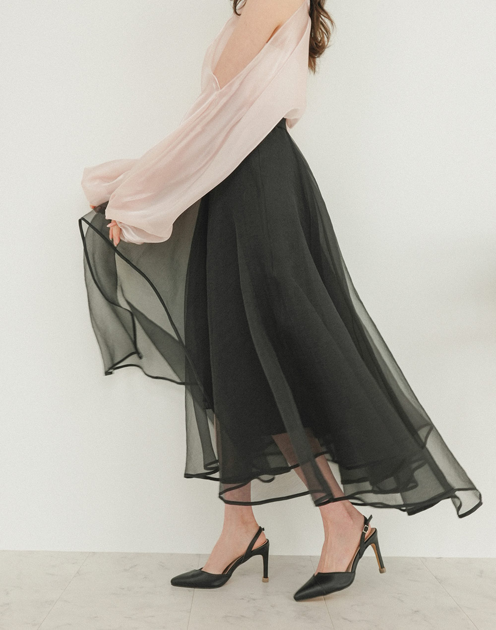 unbalanced layered sheer skirt | 詳細画像11