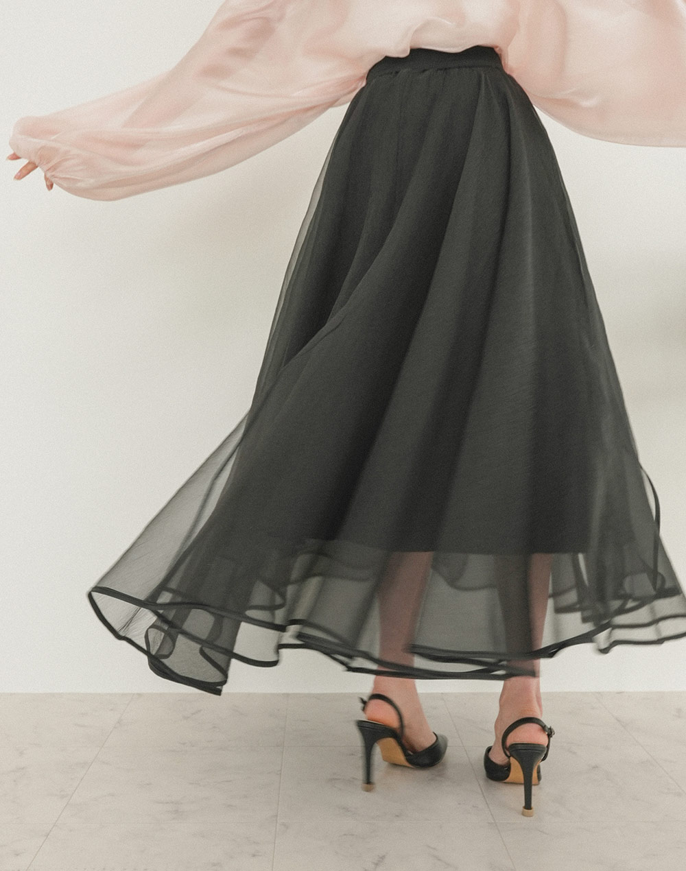 unbalanced layered sheer skirt | 詳細画像12