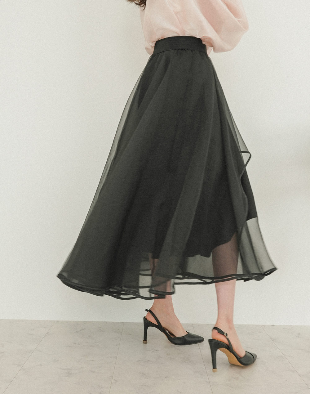 unbalanced layered sheer skirt | 詳細画像13