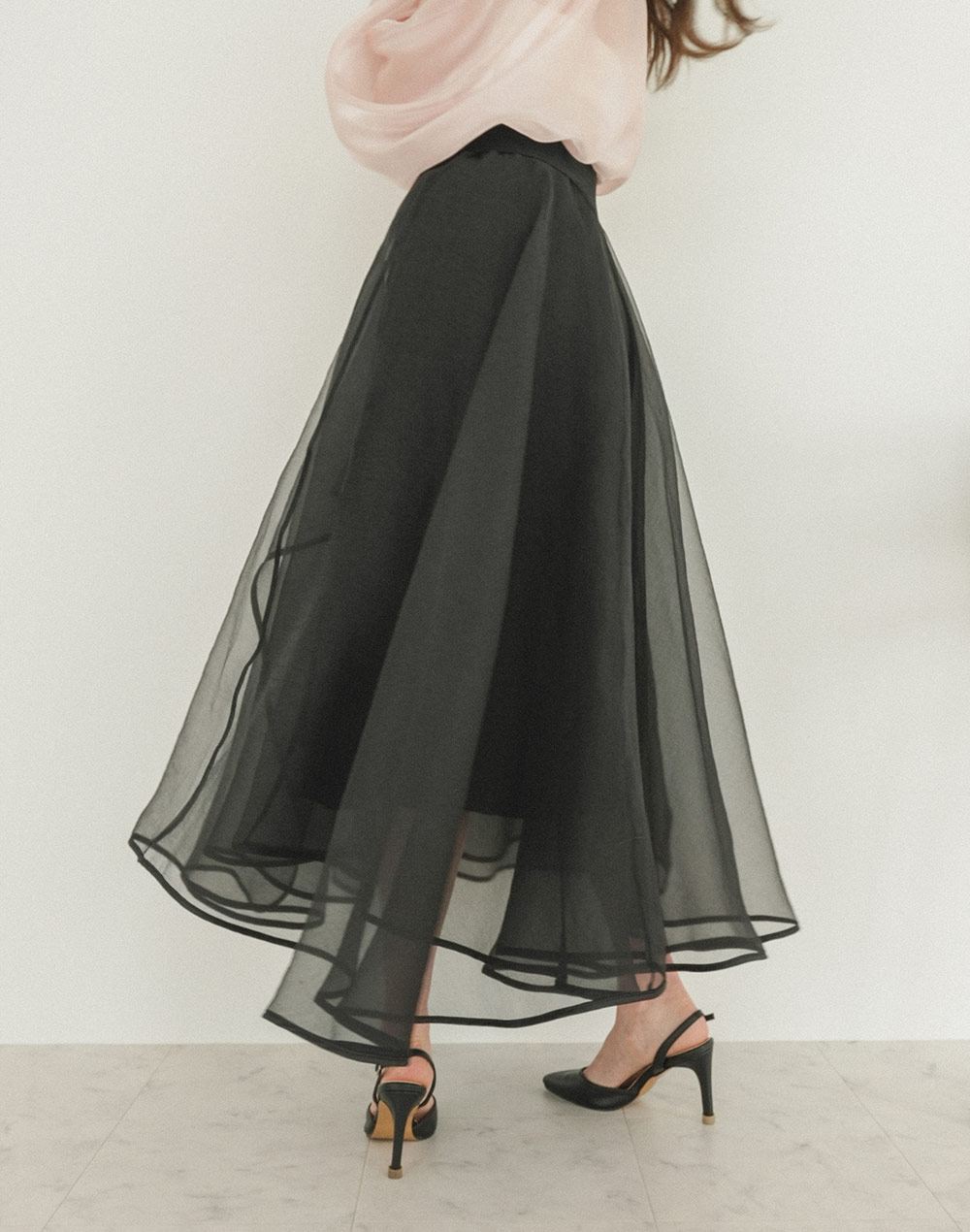 unbalanced layered sheer skirt | 詳細画像14