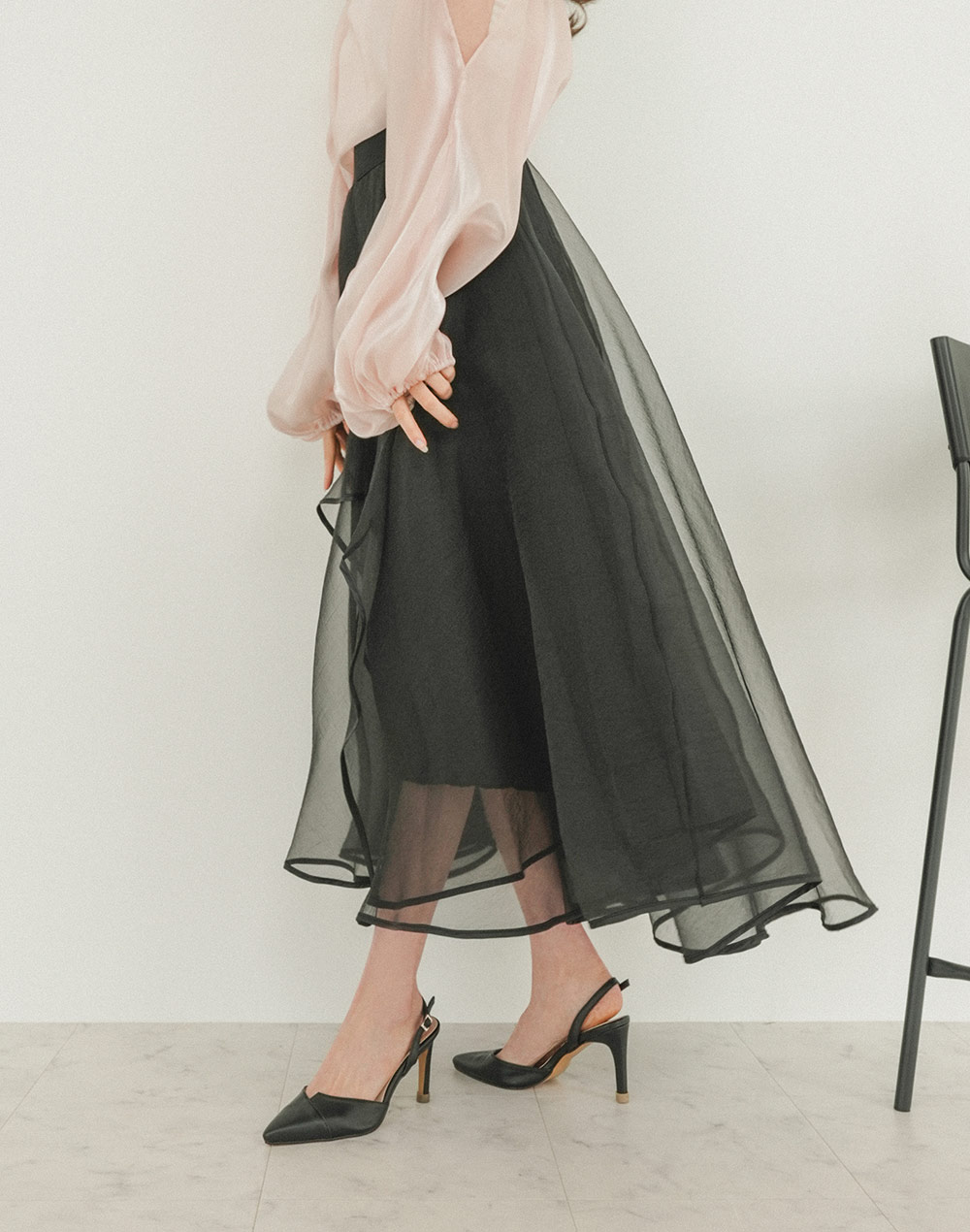unbalanced layered sheer skirt | 詳細画像15