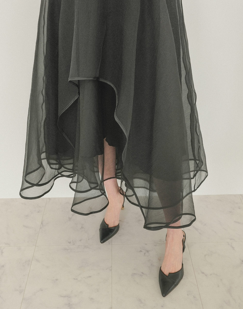 unbalanced layered sheer skirt | 詳細画像16