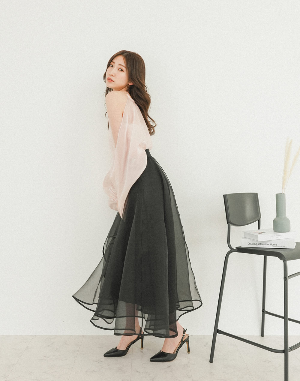 unbalanced layered sheer skirt | 詳細画像19