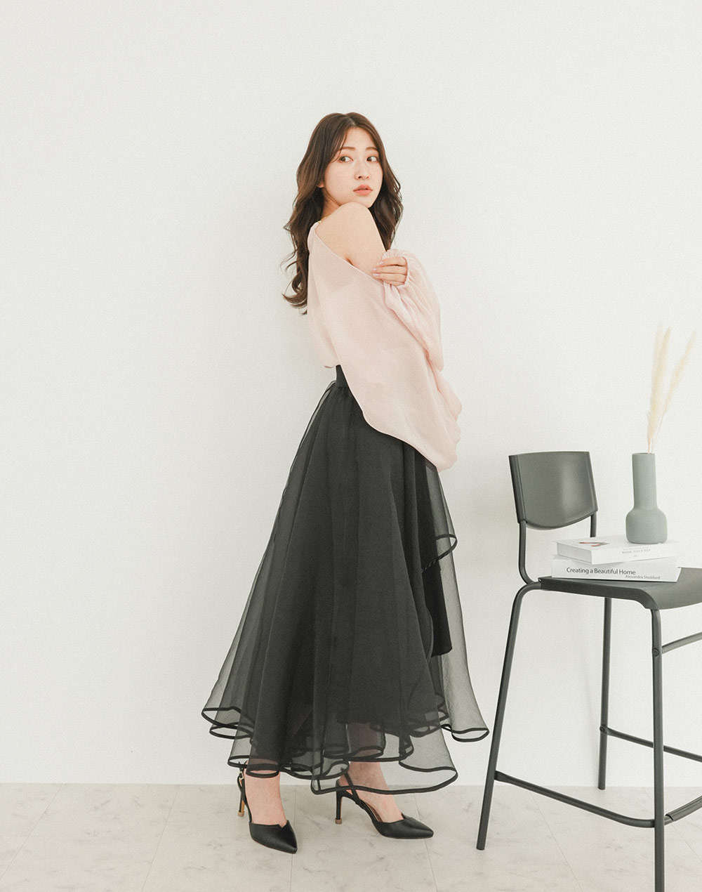 unbalanced layered sheer skirt | 詳細画像20