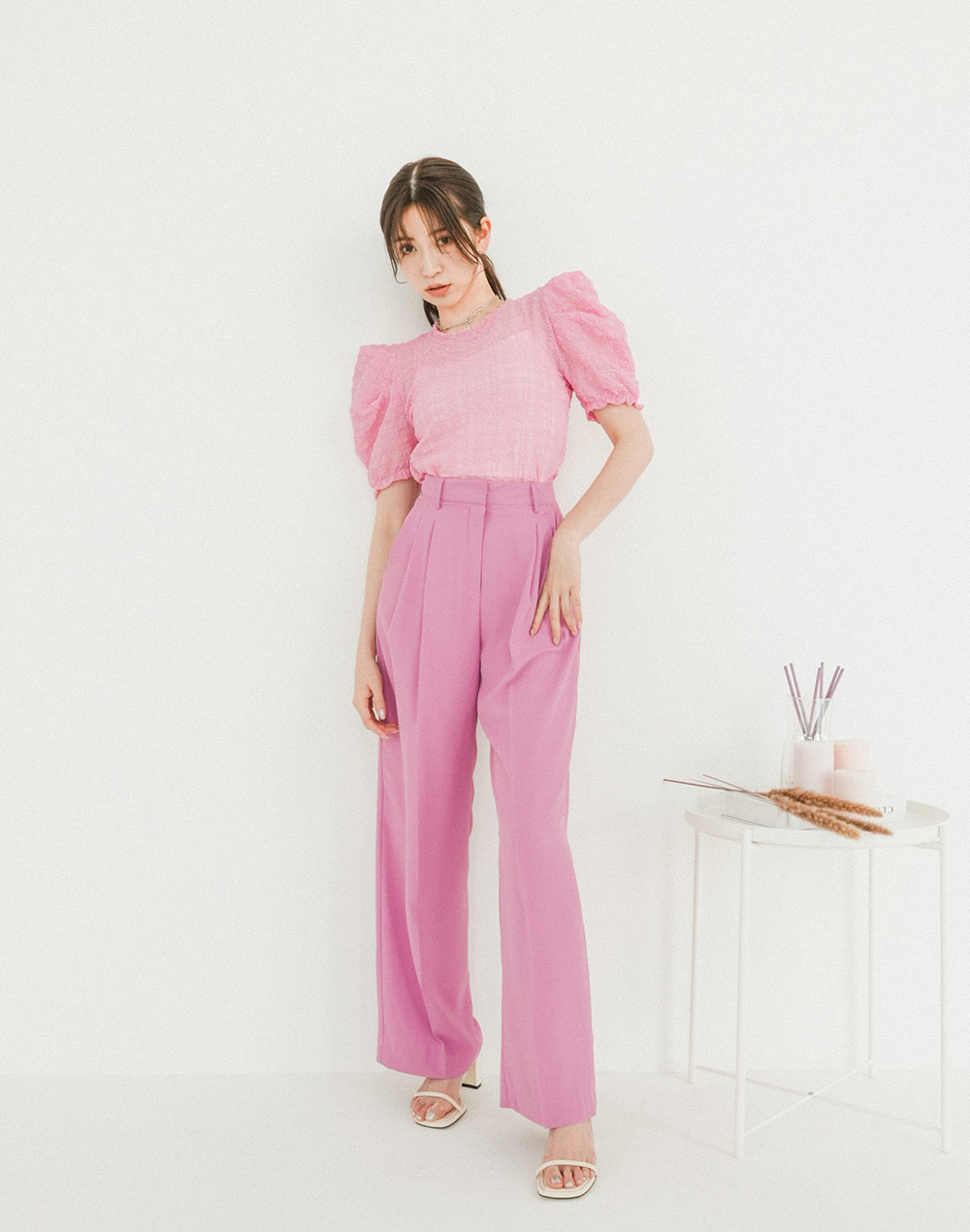 embossing puff sleeve blouse | 詳細画像8