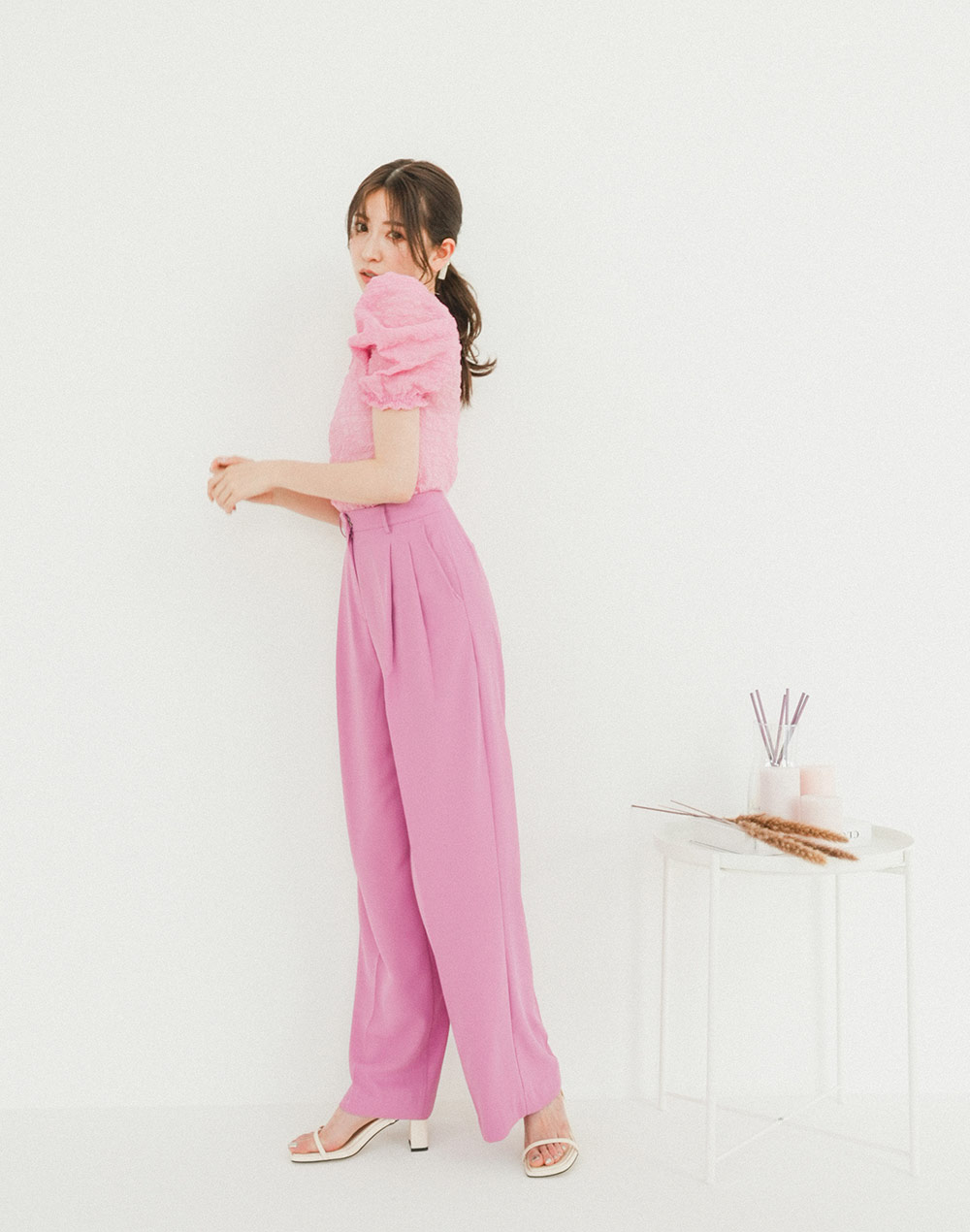 embossing puff sleeve blouse | 詳細画像10