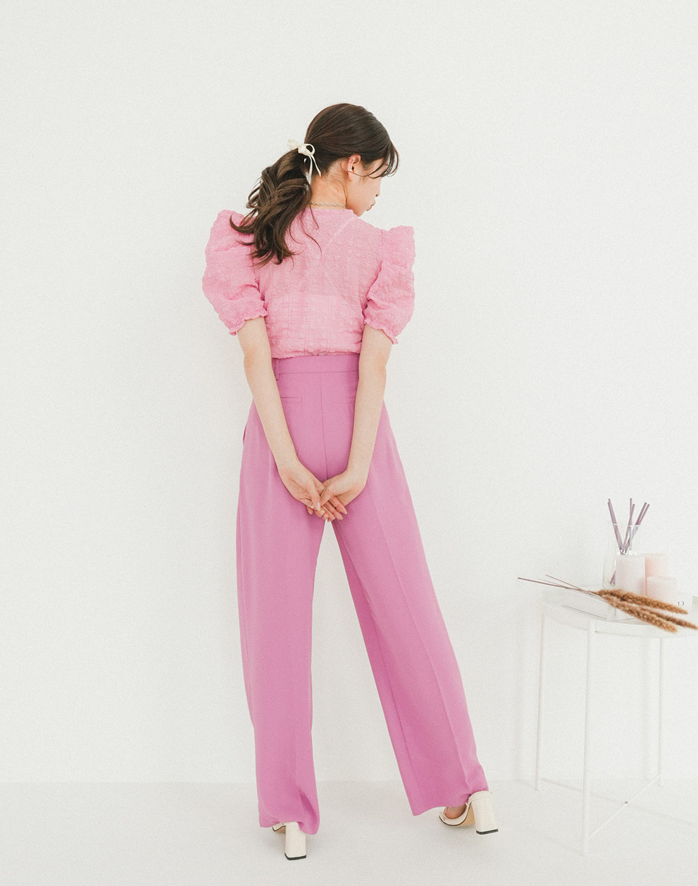 embossing puff sleeve blouse | 詳細画像14