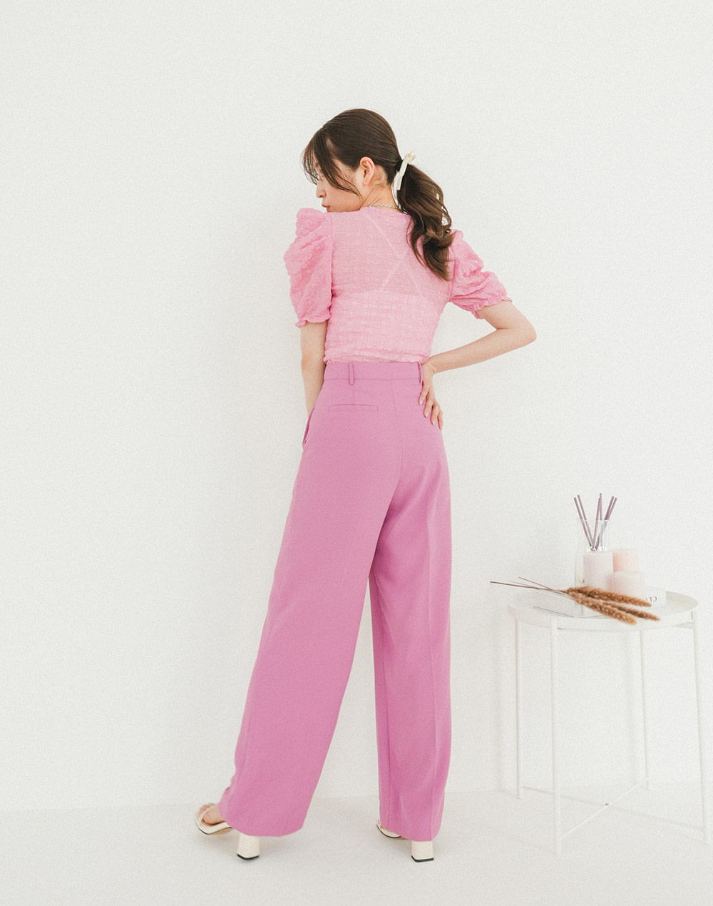 embossing puff sleeve blouse | 詳細画像15