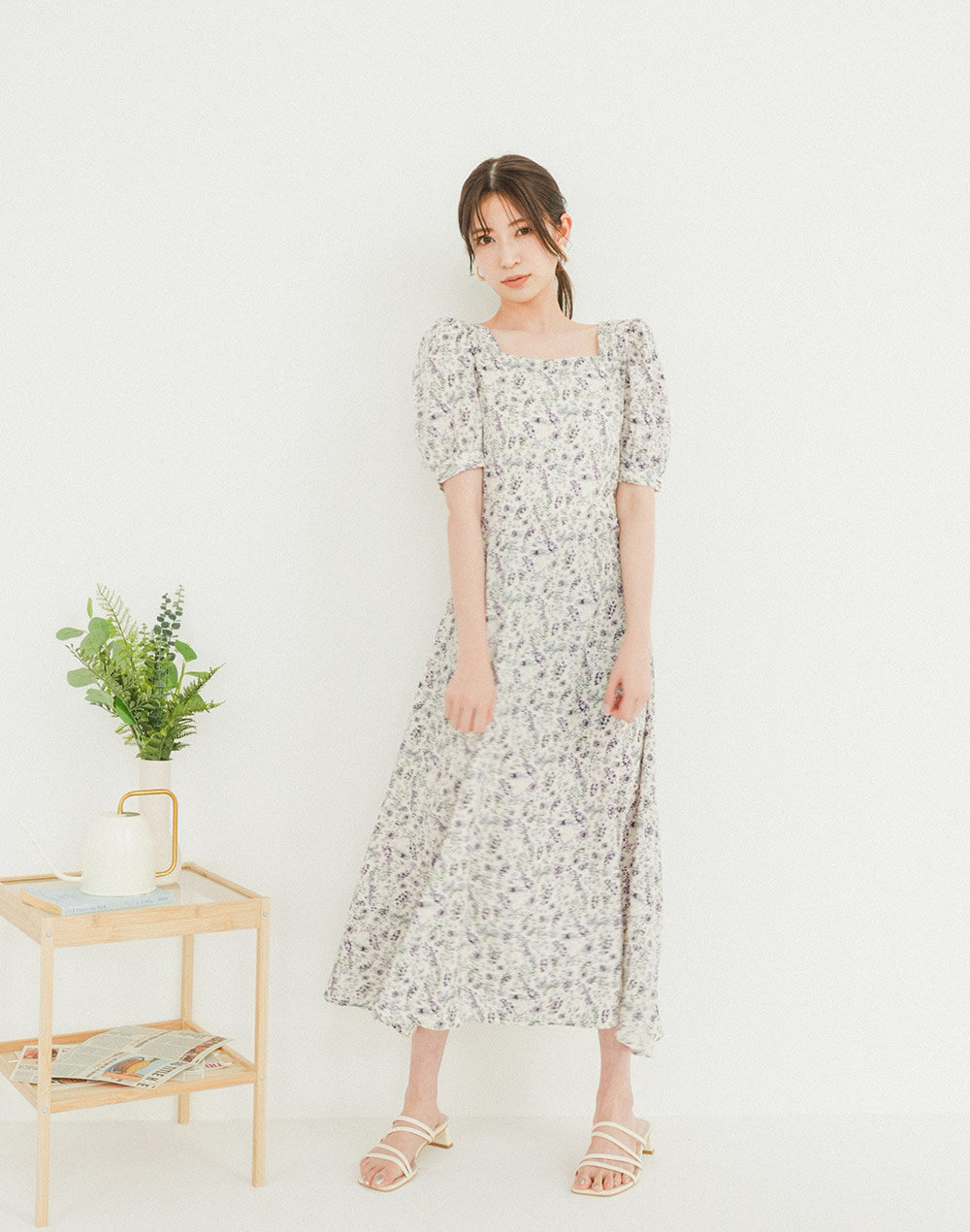 square neck floral onepiece | 詳細画像2