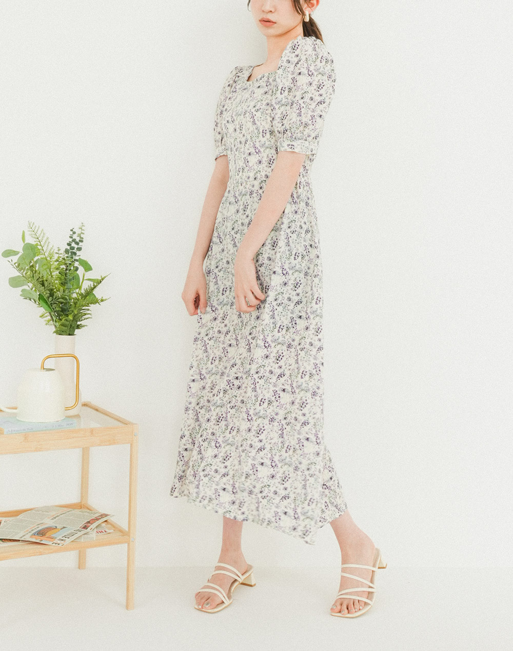 square neck floral onepiece | 詳細画像3