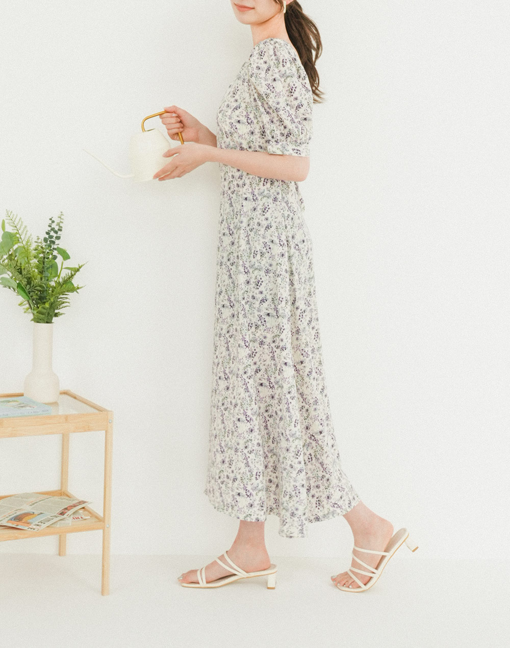 square neck floral onepiece | 詳細画像9