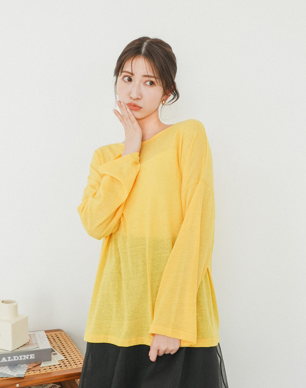 simple linen T-shirt | 詳細画像3