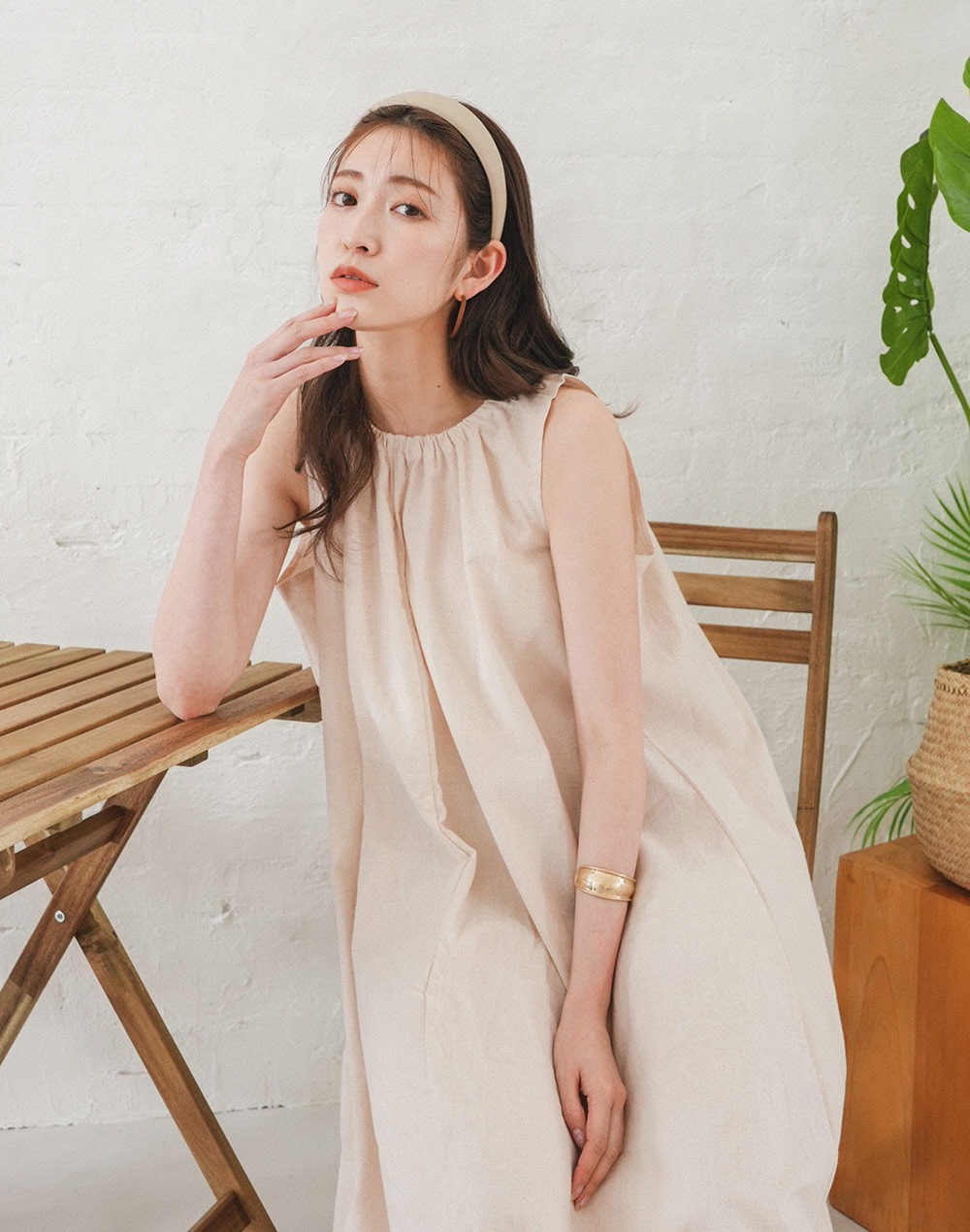 shirring neck sleevelessonepiece | 詳細画像2