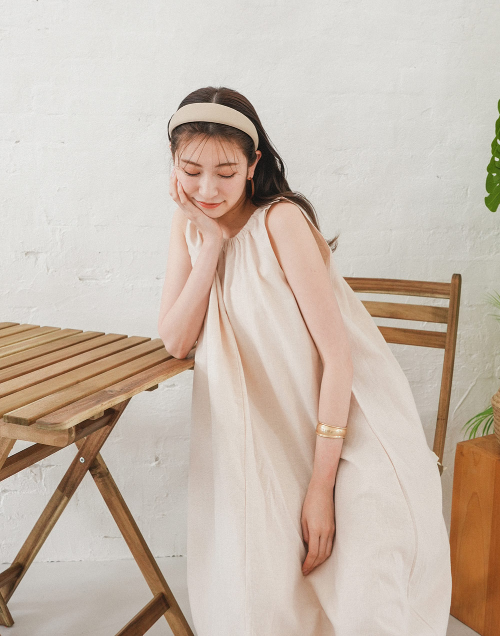 shirring neck sleevelessonepiece | 詳細画像7