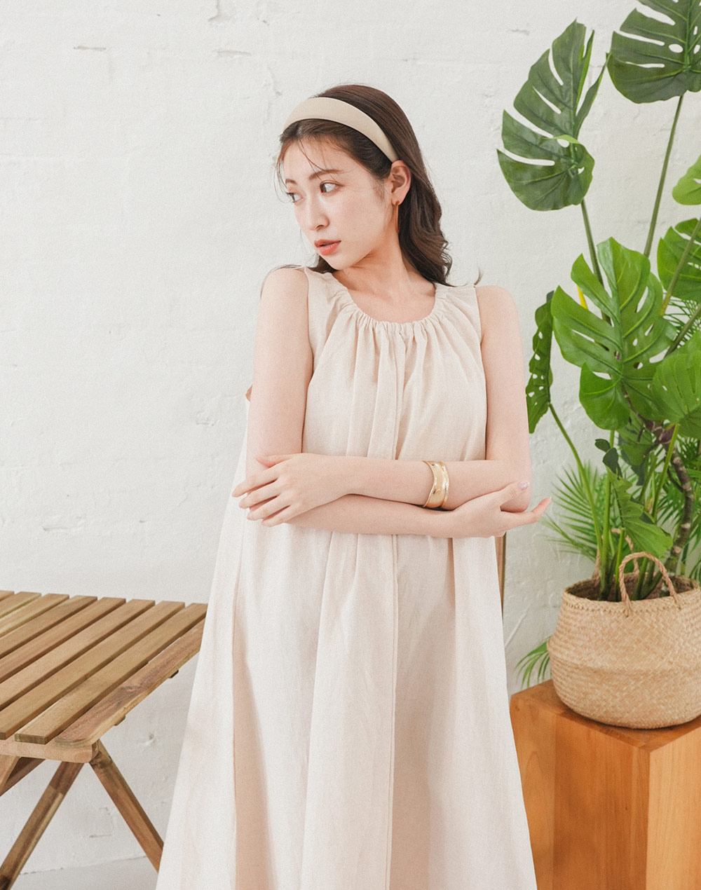 shirring neck sleevelessonepiece | 詳細画像9