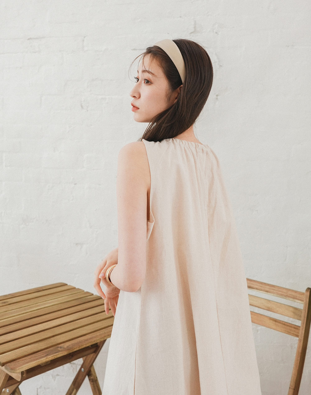 shirring neck sleevelessonepiece | 詳細画像10