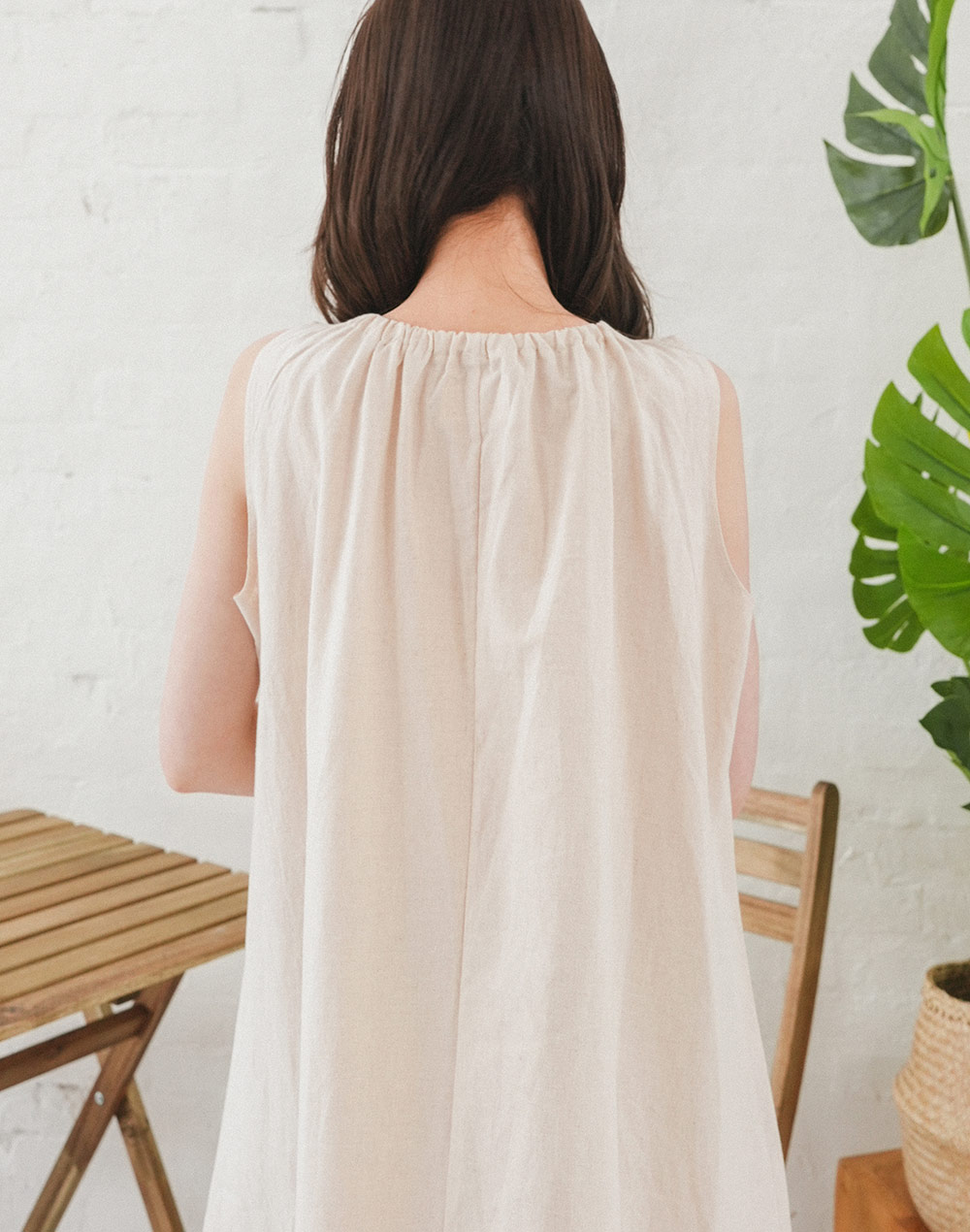 shirring neck sleevelessonepiece | 詳細画像15