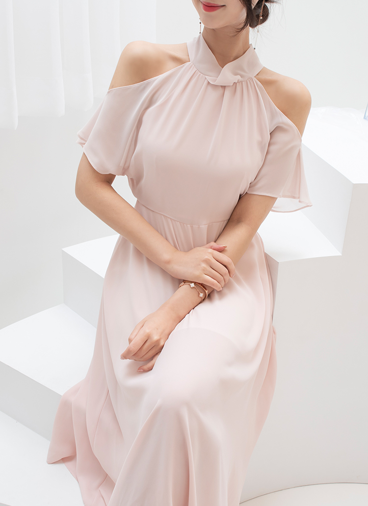 CHICWISH★ネックリボンフリルシフォンワンピース☆ CHICWISH☆ネックリボンフリルノースリーブシフォントップス