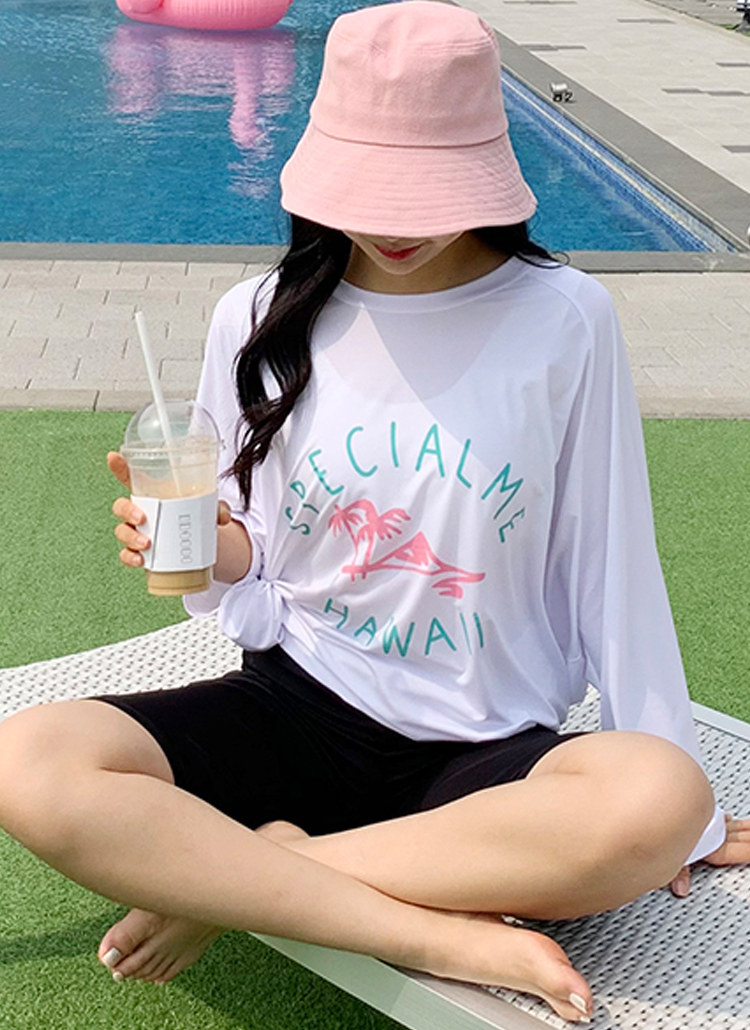 Hawaiiルーズ長袖ラッシュガード P 水着 ビーチウェア ラッシュガード レディースファッション通販 Dholic ディーホリック