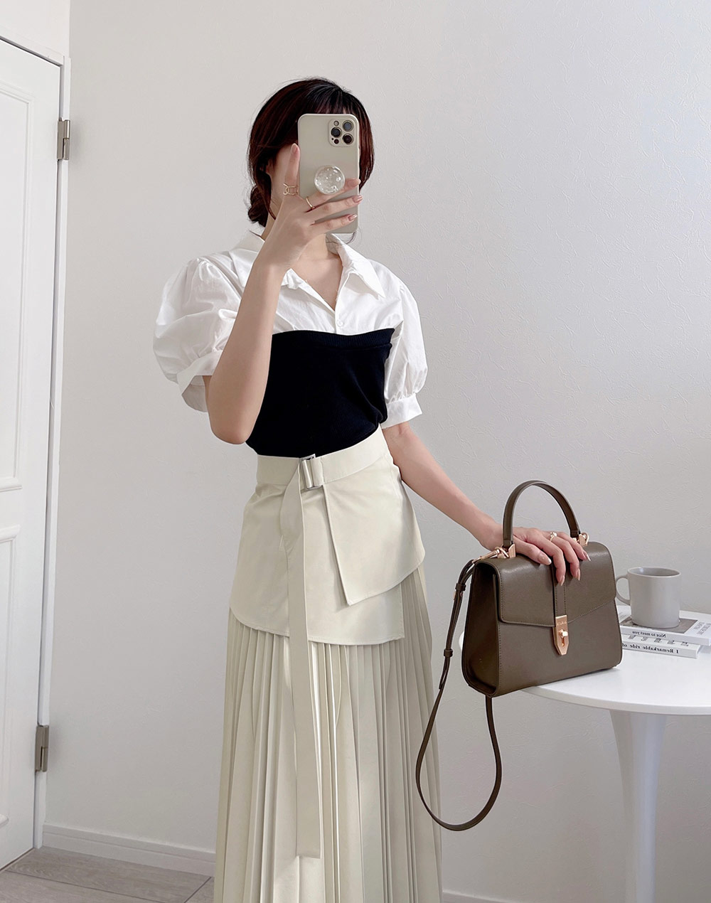 MACHATT ニットドッキングシャツ