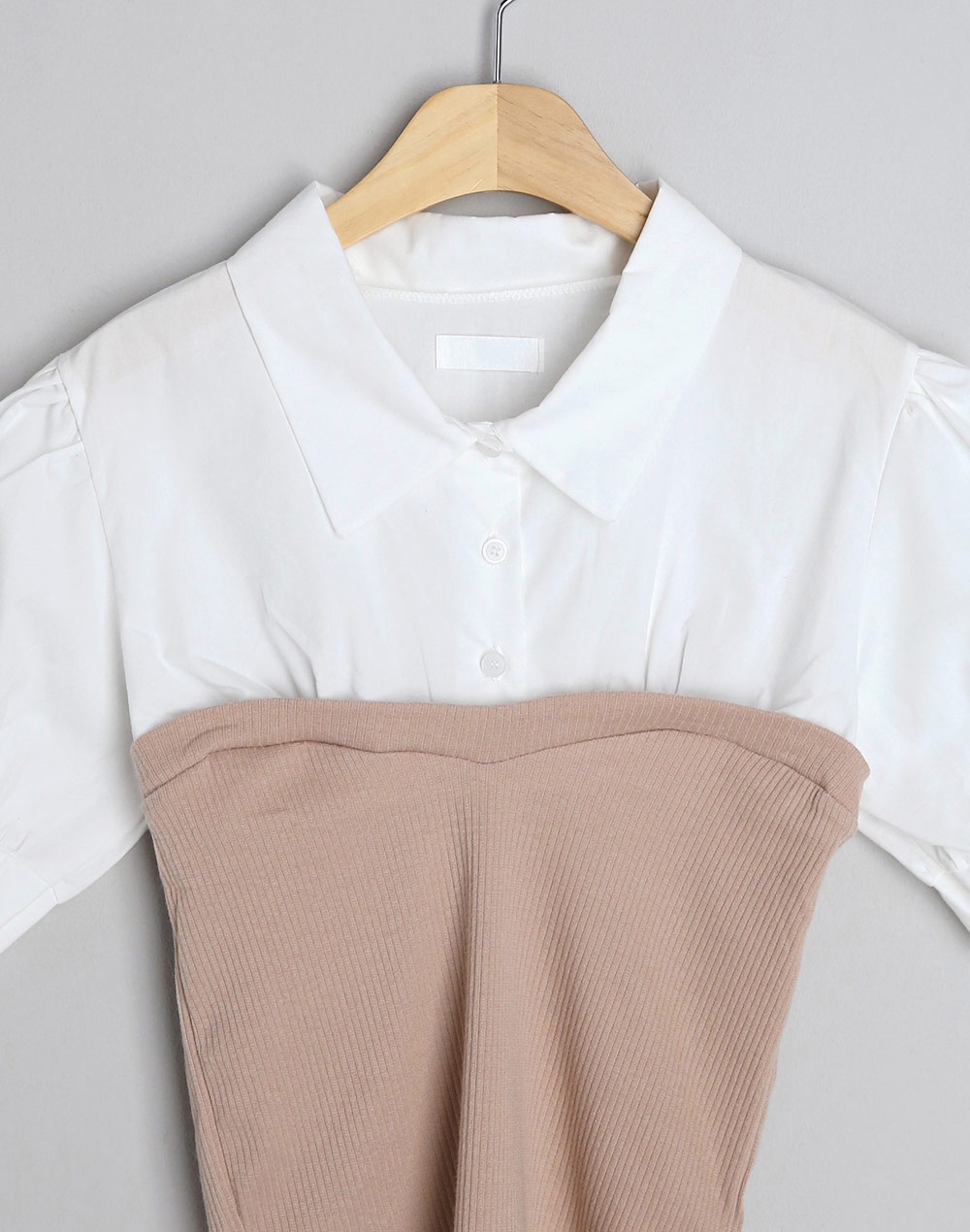 H/standard ニットドッキングシャツ