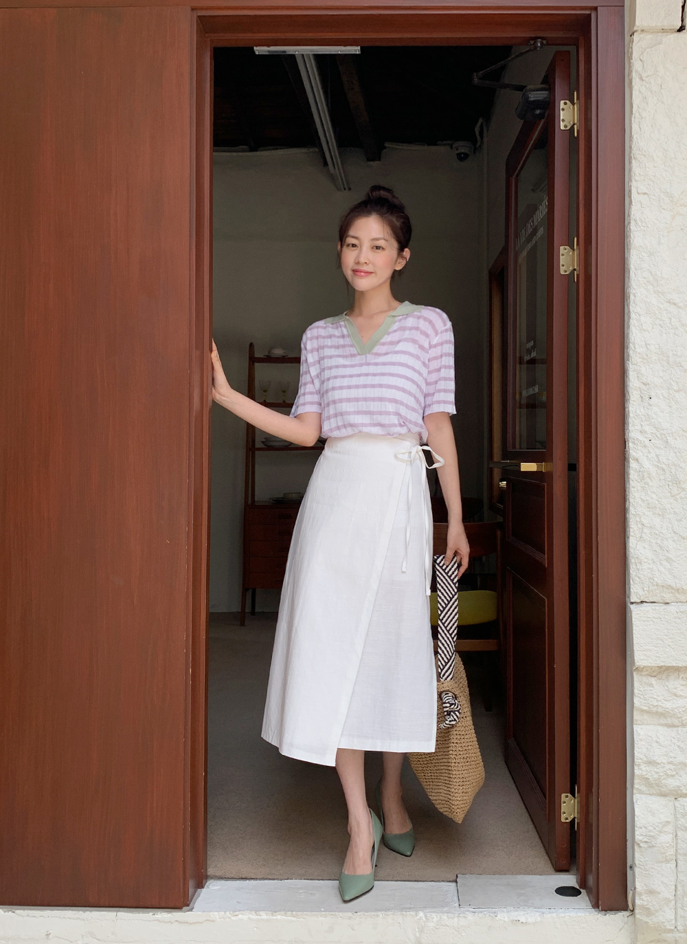 リネン混ラップスカート・全4色 | レディースファッション通販 リネン混ラップスカート・全4色 | レディースファッション通販