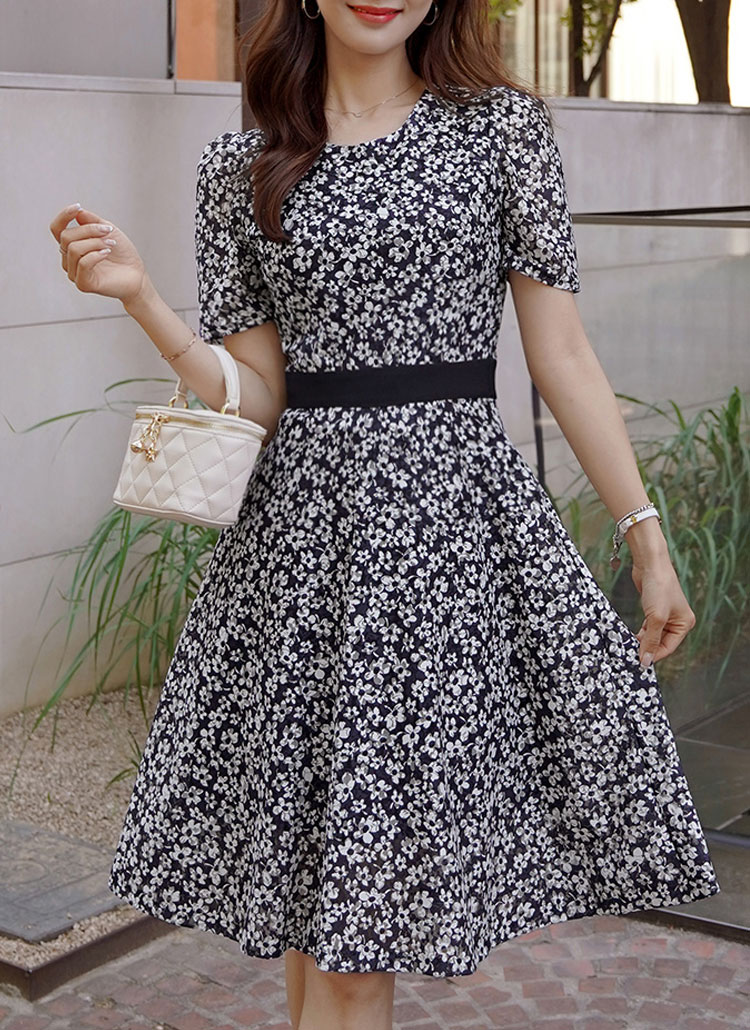 ウエストマークフラワーワンピース P ワンピース 膝丈ワンピース レディースファッション通販 Dholic ディーホリック