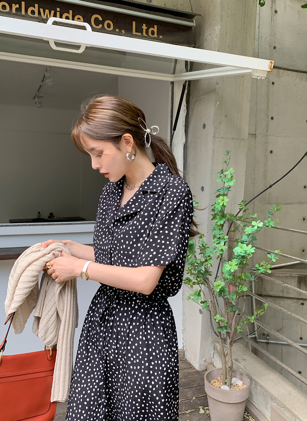 オープンカラードットオールインワン・全2色 | レディースファッション