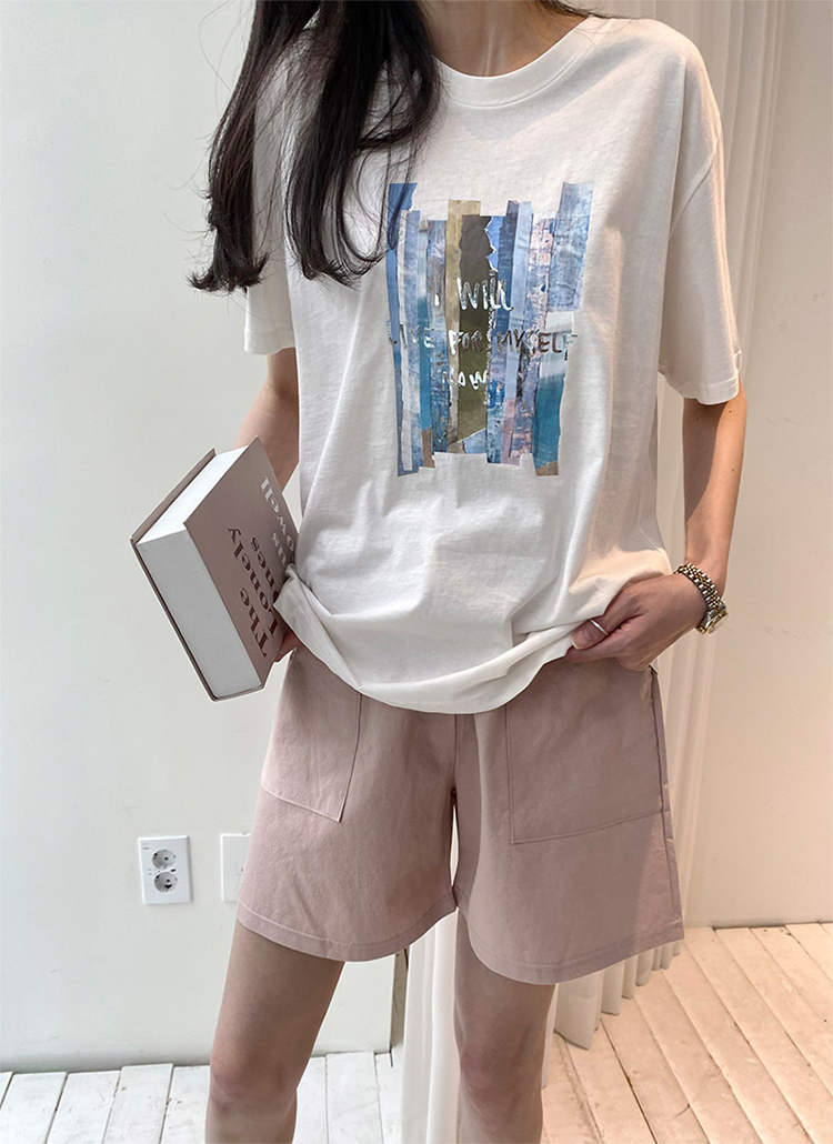 メタリックレタリングプリントTシャツ | monicaroom | 詳細画像1