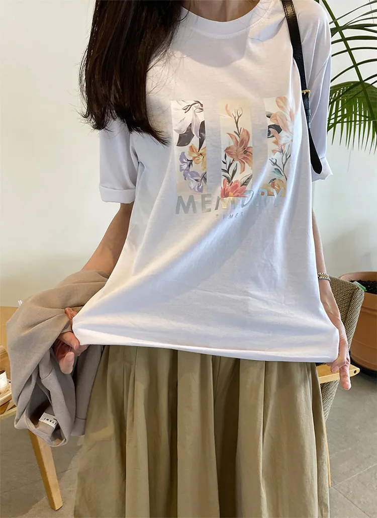 フローラル英字プリントTシャツ | monicaroom | 詳細画像1