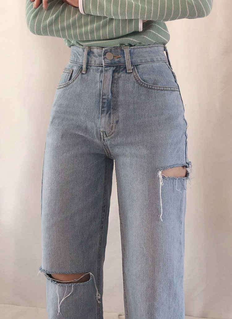 カットアウトデニムパンツ | レディースファッション通販 - DHOLIC