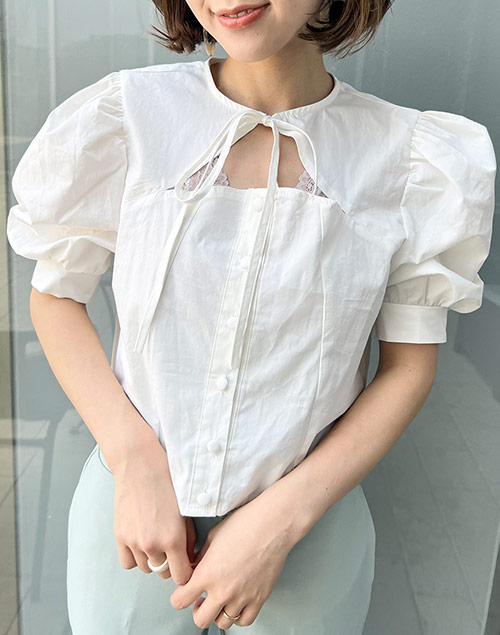décolleté open puff blouse（ブラウス/ブラウス）| 1016_kanako | 東京ガールズマーケット