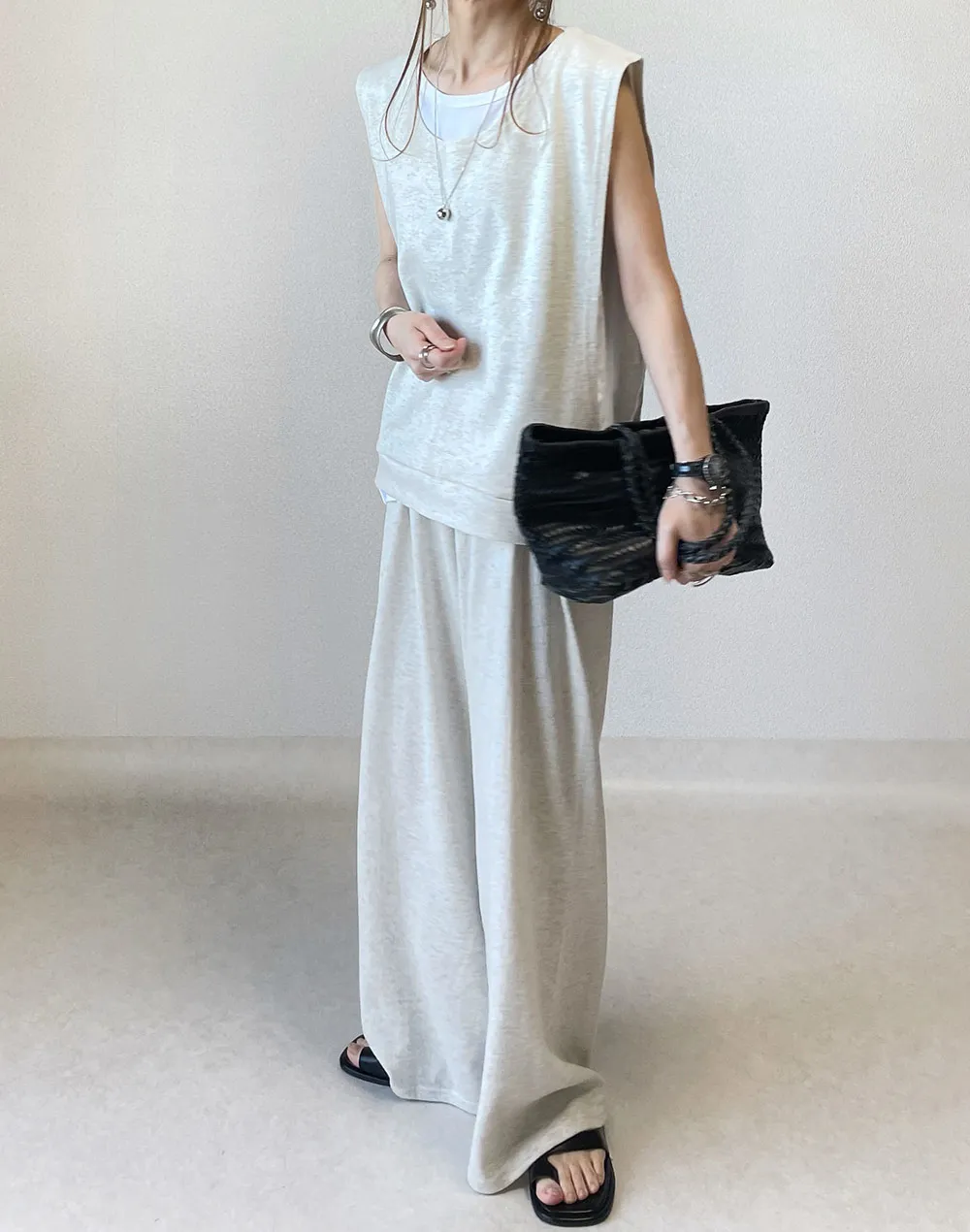 レイヤードノースリーブセットアップ | レディースファッション通販  