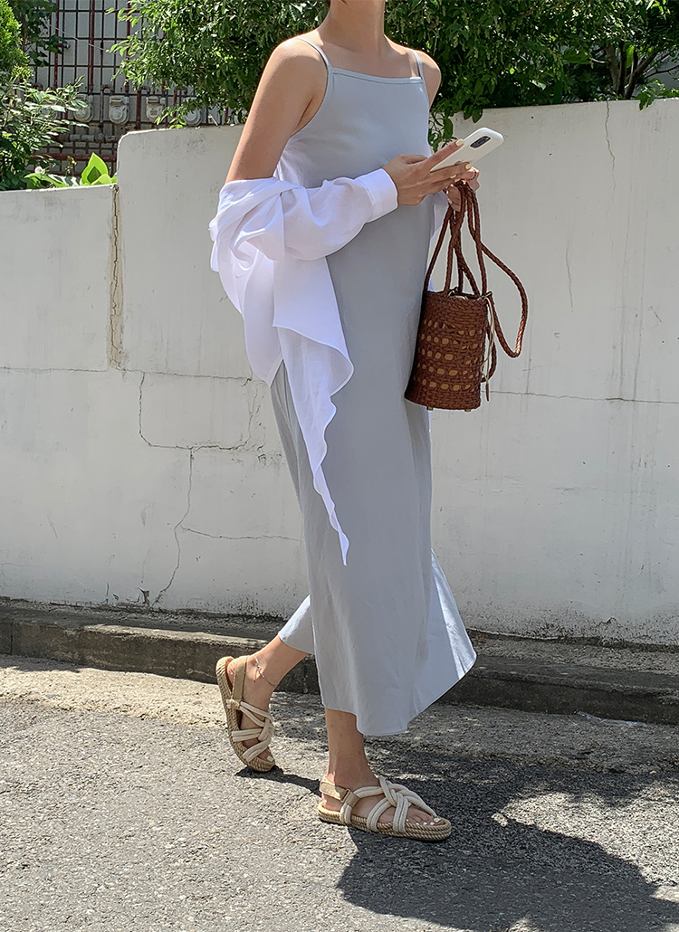 リネン混フレアキャミワンピース レディースファッション通販 Dholic