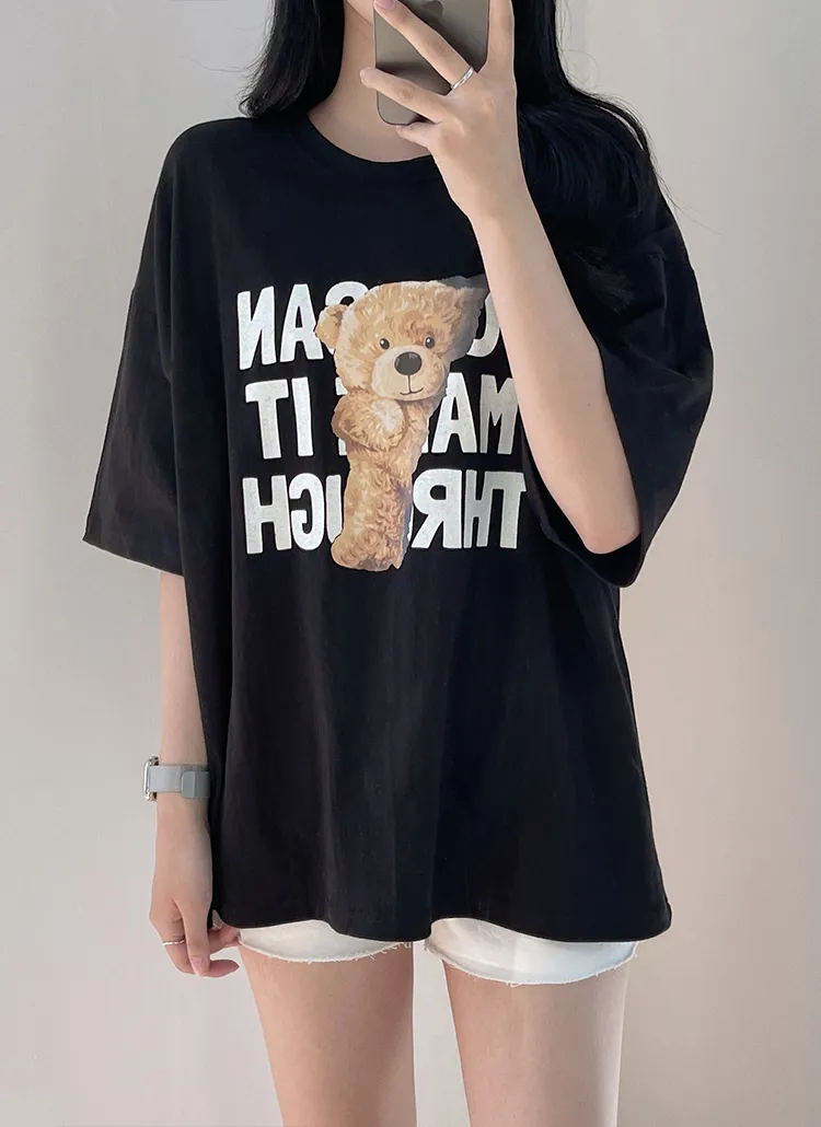 ベアープリントオーバーフィットTシャツ | ddaygirl | 詳細画像1