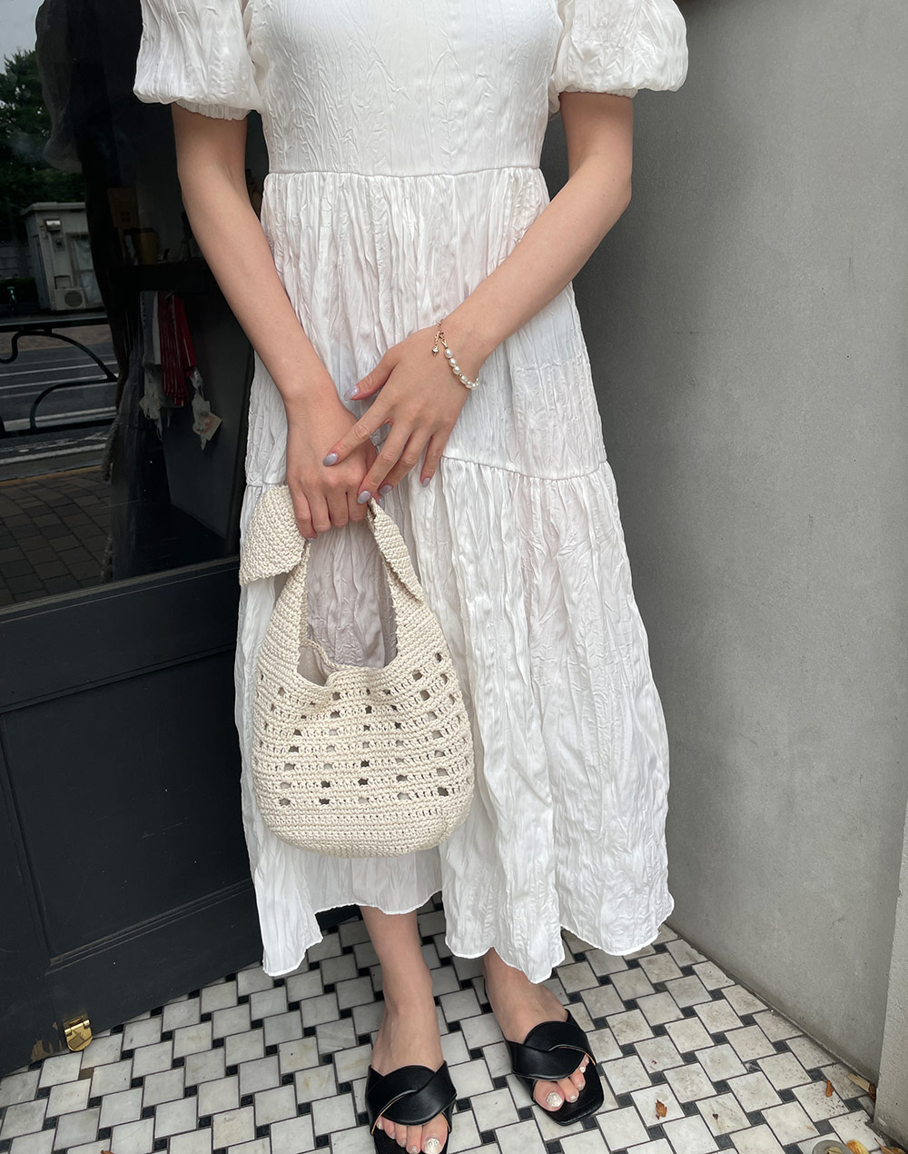 新品・未使用　DOU DOU リボンペーパーバッグ 鍵編みニットリボンバッグ | レディースファッション通販 - DHOLIC