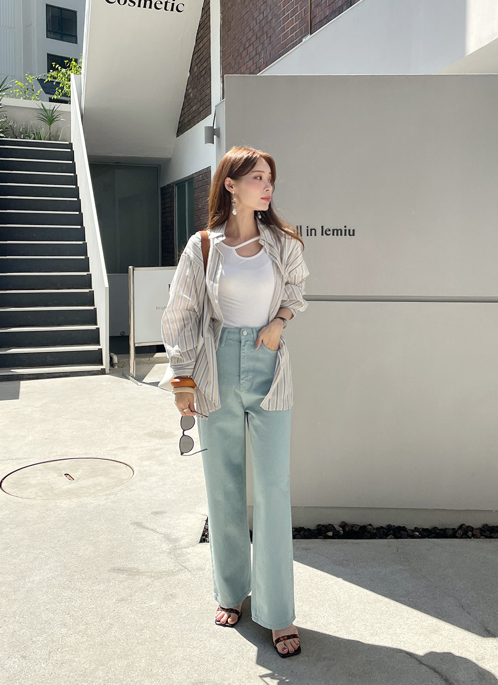 ストライプシアーシャツ・全3色 | レディースファッション通販 - DHOLIC