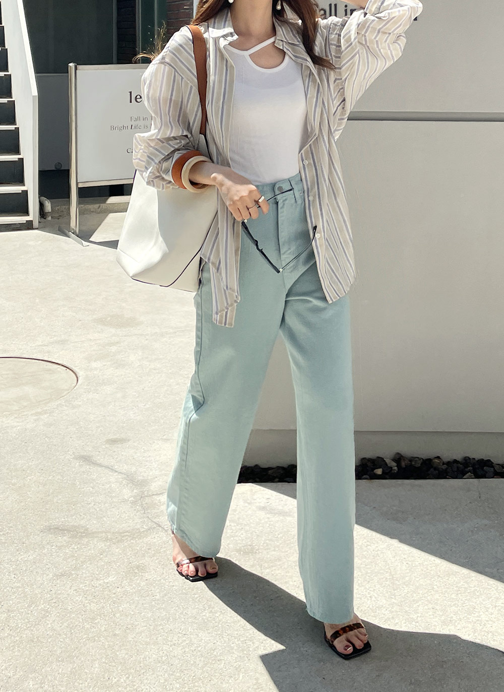 ストライプシアーシャツ・全3色 | レディースファッション通販 - DHOLIC