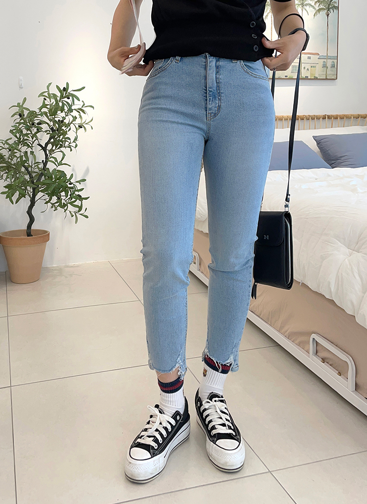 カットラインスキニーデニムパンツ P ジーンズ スキニージーンズ レディースファッション通販 Dholic ディーホリック