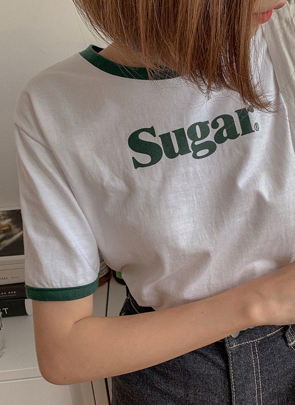 Sugar配色ラインTシャツ | qnigirls | 詳細画像1