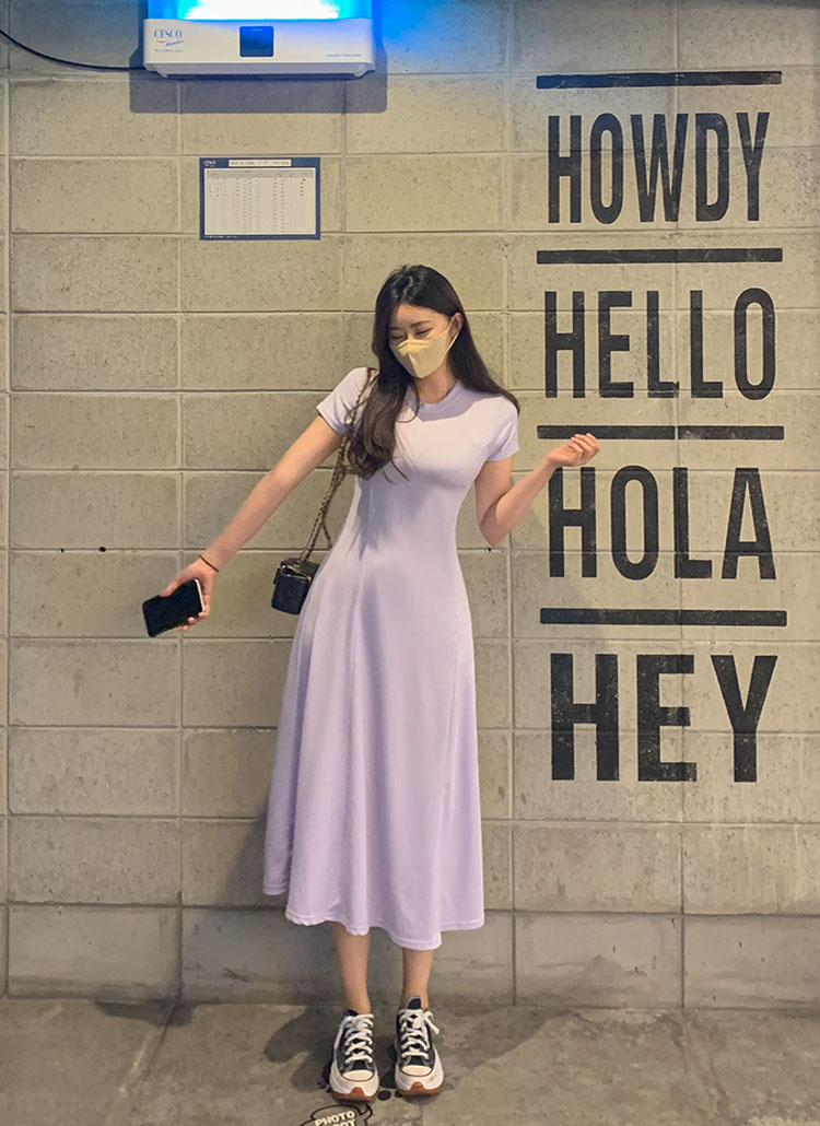 ダーツラインフレア半袖ワンピース P3934 ワンピース ロングワンピース レディースファッション通販 Dholic ディーホリック