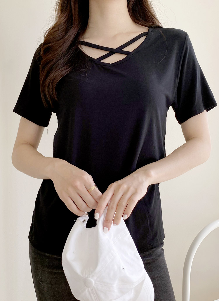 クロスネックTシャツ | レディースファッション通販 - DHOLIC