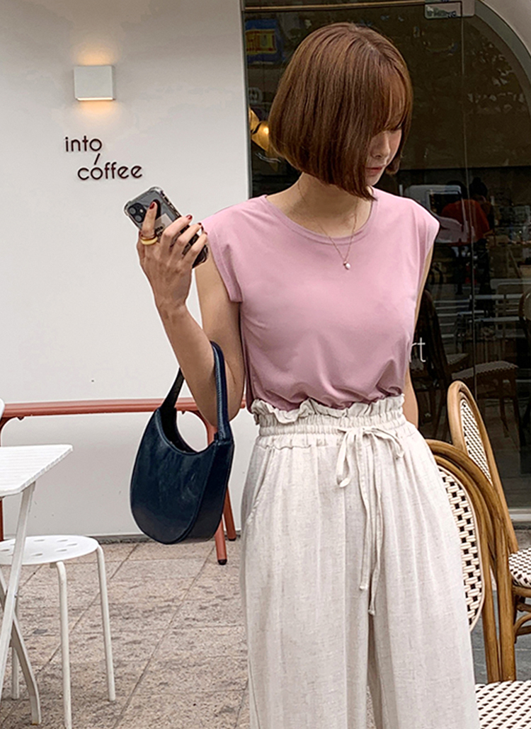 ラウンドネックフレンチスリーブTシャツ・全6色のサムネイル