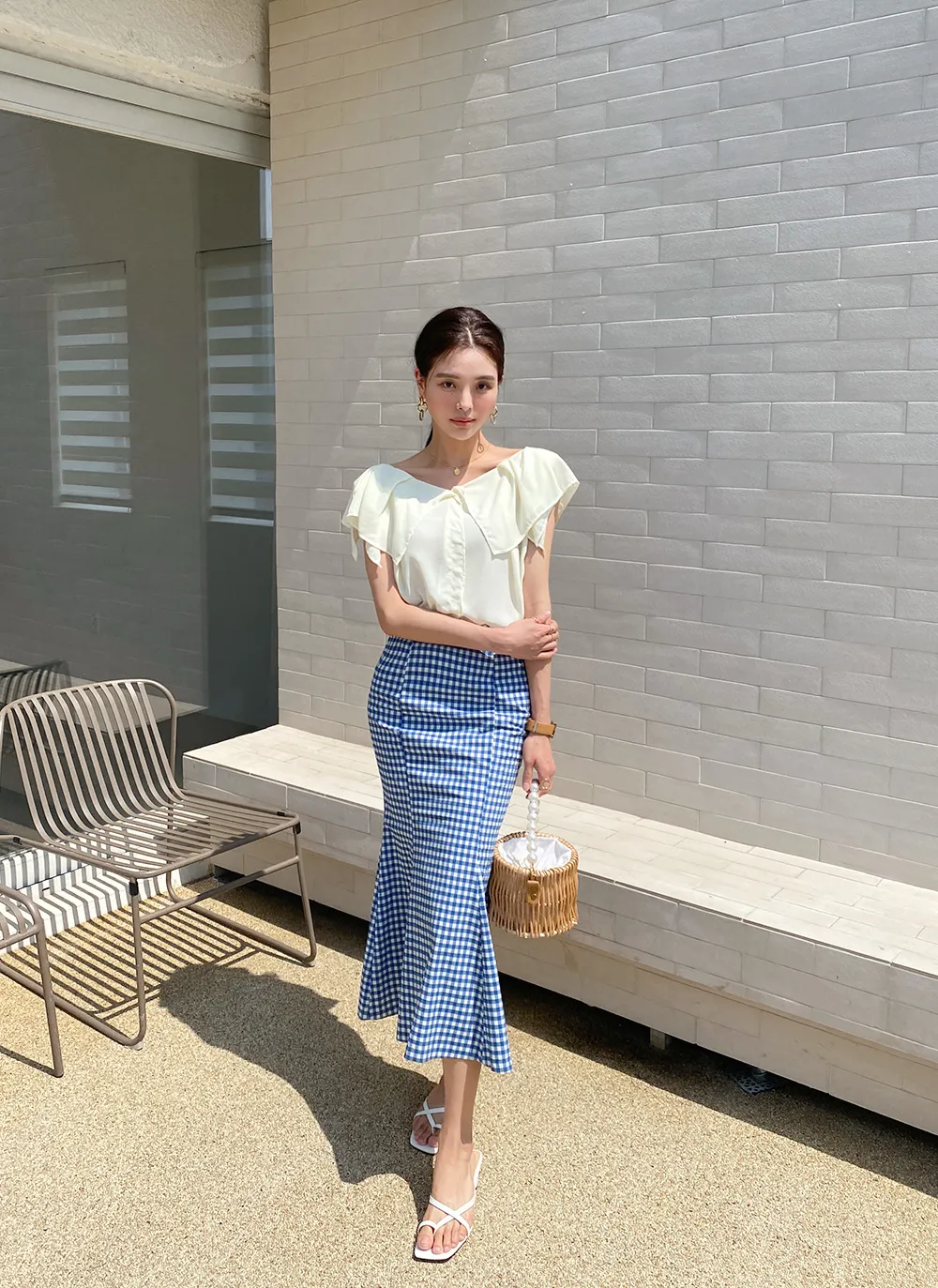 ギンガムチェックマーメイドスカート・全3色 | レディースファッション  
