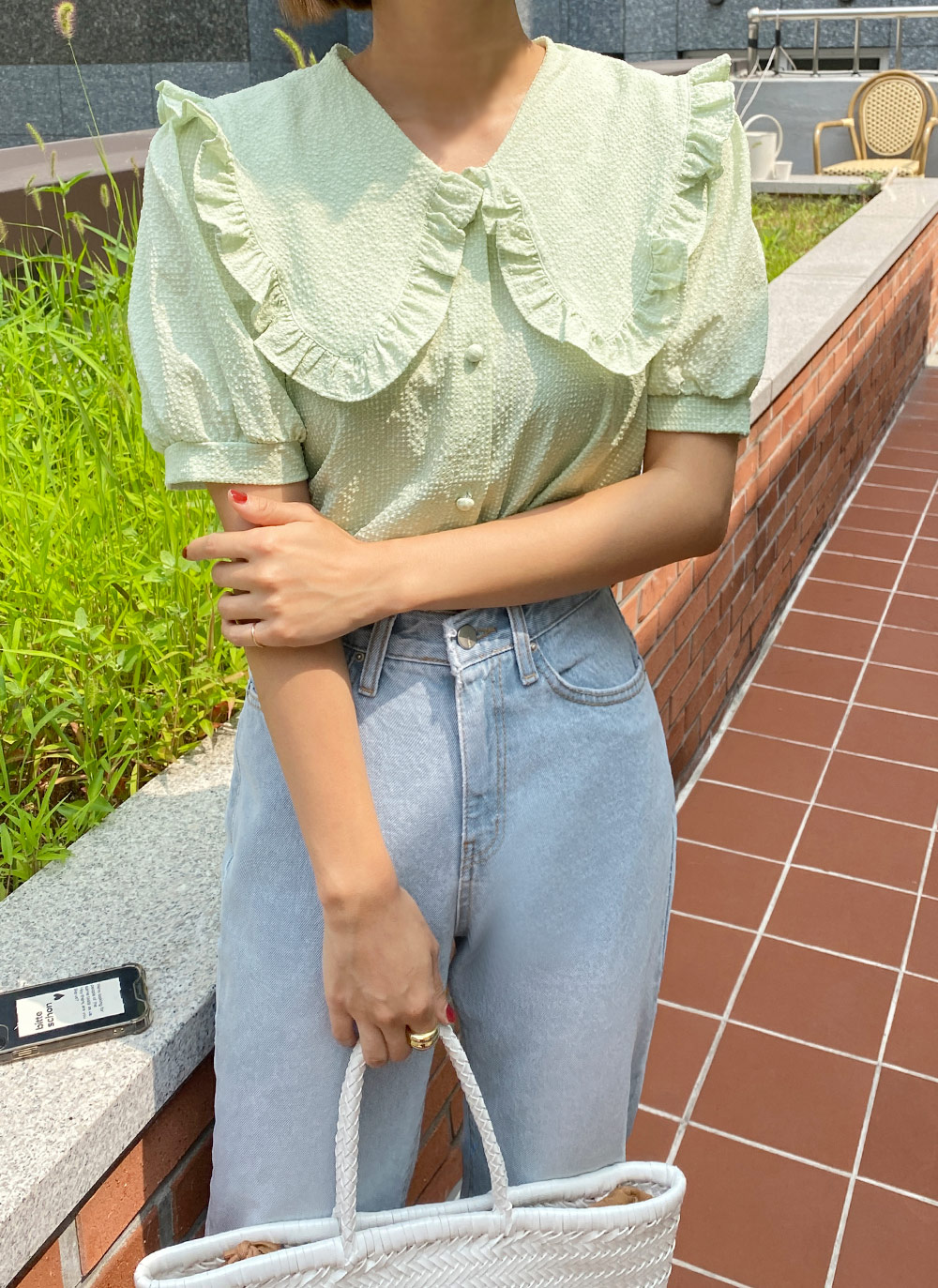 ストレートライトブルーデニムパンツ・全1色 | レディース