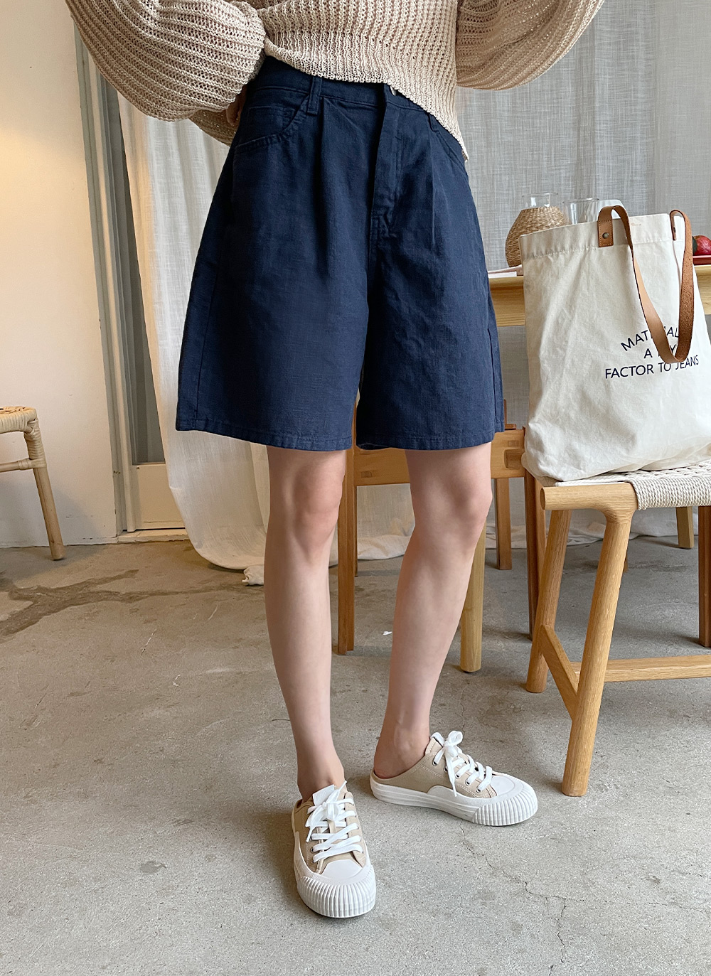 DouDou リネン混ハーフパンツ セール】リネン混ハーフパンツ（その他パンツ）｜DouDou