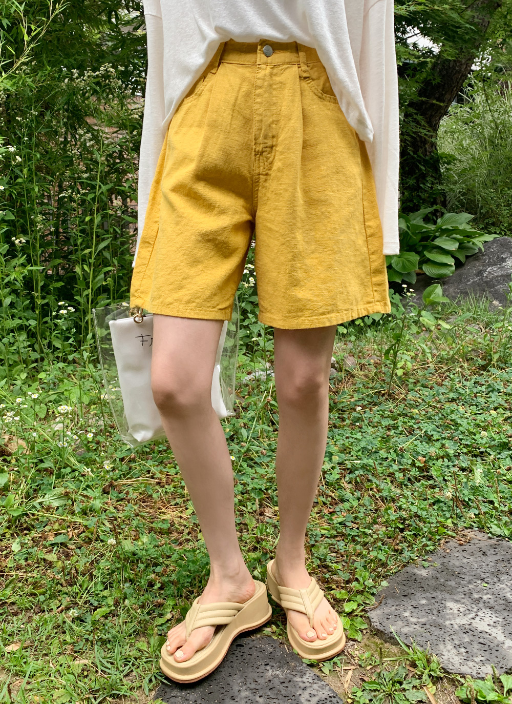 DouDou リネン混ハーフパンツ リネン混ハーフパンツ | DOUDOU(ドゥドゥ)レディース | PAL