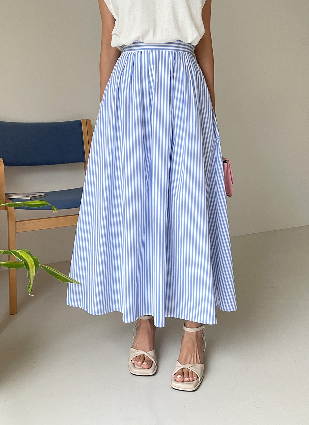 美品 Sarahwear ストライプ フレアスカート 美品 Sarahwear ストライプ フレアスカート