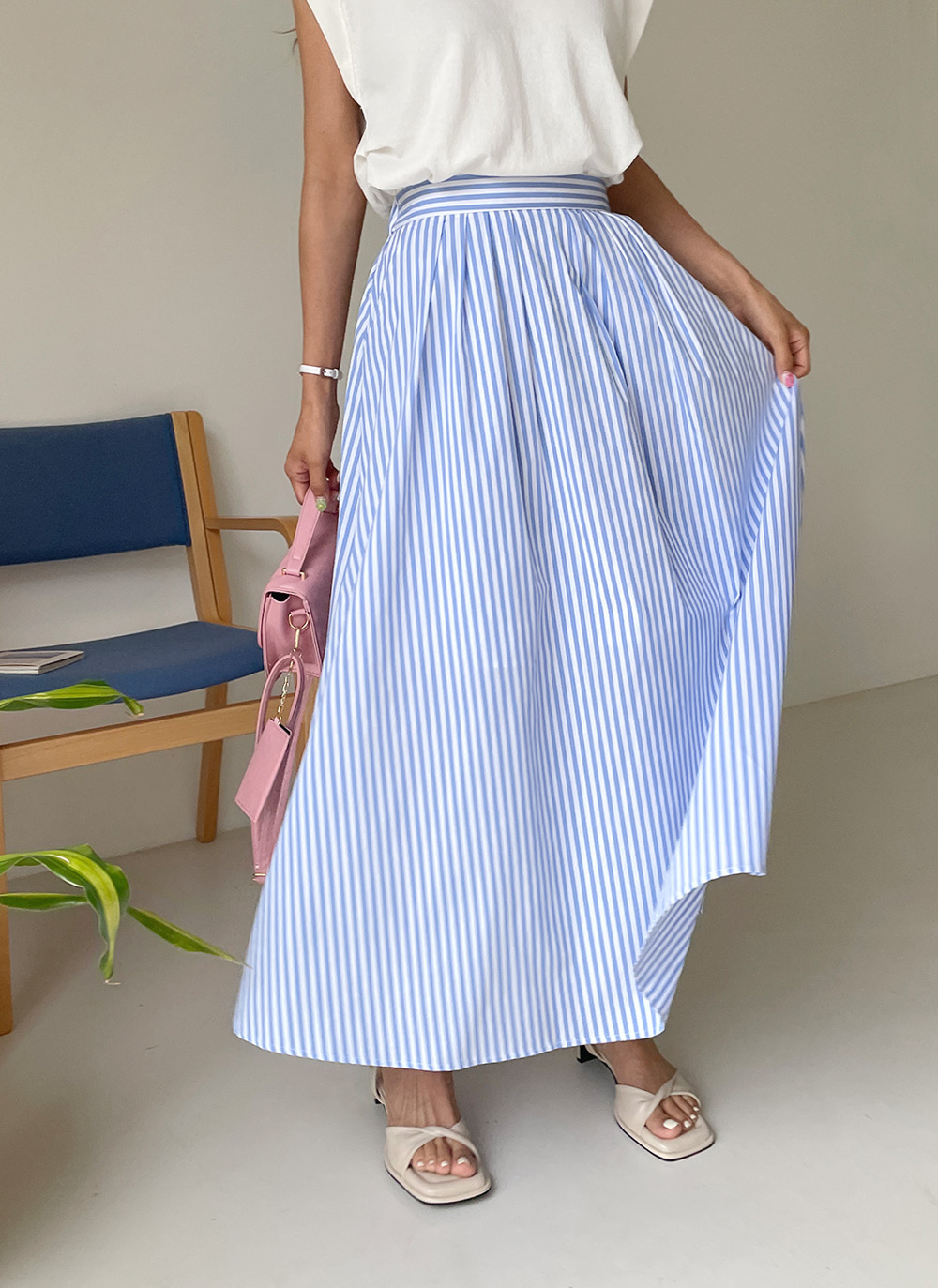 美品 Sarahwear ストライプ フレアスカート セール】 オーガンザストライプスカート （スカート）｜ADORE