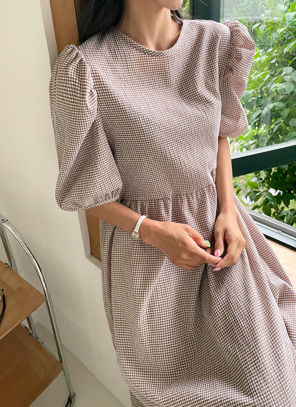 パフギンガムワンピース puffギンガム